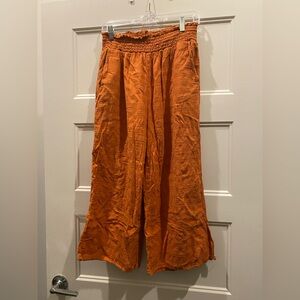 Aerie Gauze Textured Orange Pants